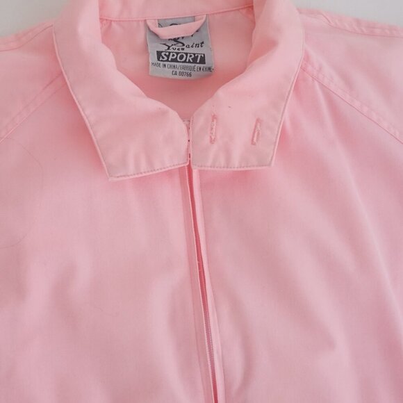 Vintage Serge Saint Yves Sport Pastel Pink Zip Up Lightweight Bomber Jacket S - Picture 11 of 13